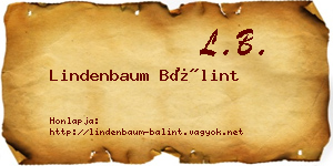 Lindenbaum Bálint névjegykártya